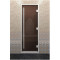 Стеклянная дверь DoorWood «Хамам Престиж Бронза» 210х70 см