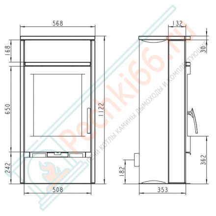 Печь-камин Alvesta, Коричневый/песчанник (Thorma) до 190 м3