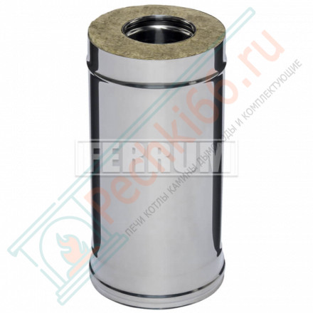 Сэндвич труба для дымохода L=0,5м (НЕРЖ-430/0,5-НЕРЖ-430/0,5) d-130/200 (Ferrum GS)