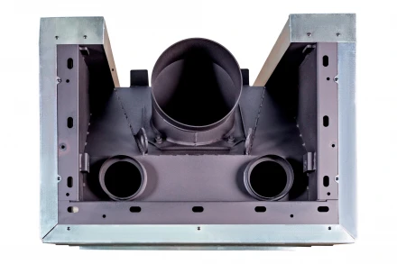 Каминная топка Дельта 800 PВ три стекла принтинг подовое горение черный шамот (Экокамин)