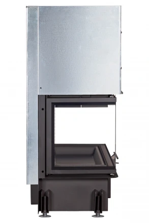 Каминная топка Дельта 800 PВ три стекла принтинг подовое горение черный шамот (Экокамин)