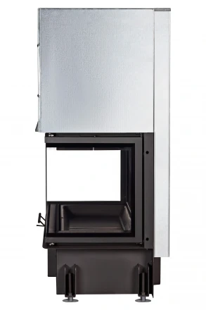 Каминная топка Дельта 800 PВ три стекла принтинг подовое горение черный шамот (Экокамин)