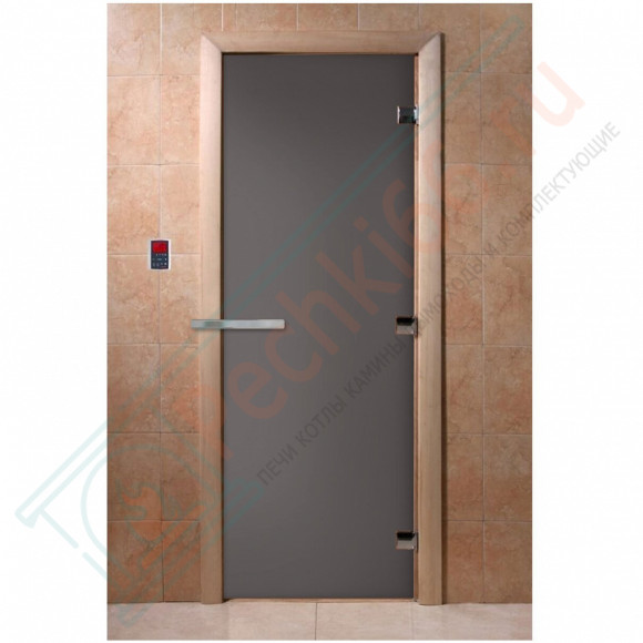 Стеклянная дверь для бани графит матовый, 2000х800 (DoorWood) в Ижевске
