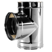 Тройник 90° V50R с изол (AISI-321/0,8-AISI-304/0,5) d-120/220 (Вулкан-Cerablanket)