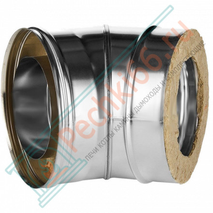 Отвод 45° с изол (НЕРЖ-321/0,5-НЕРЖ-439/0,5) d-300/380 (Дымок-Lux)