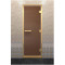 Стеклянная дверь для хамама в золотом профиле, бронза матовая 200х90 (по коробке) (DoorWood)