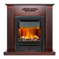 Каминокомплект Lumsden - Махагон коричневый антик с электроочагом Brookline Black