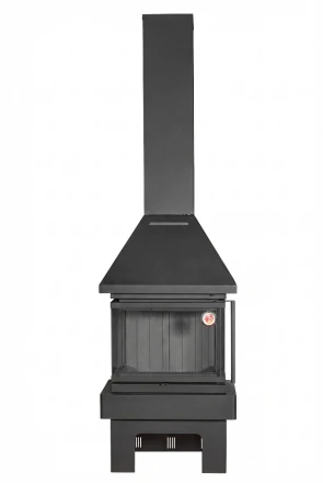 Камин Прага три стекла NEW, шамот черный (ЭкоКамин) 14 кВт