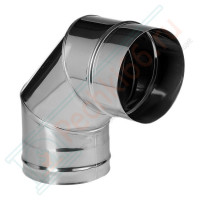 Отвод 90° без изол (НЕРЖ-321/0,5) d-200 (Дымок-Lux)