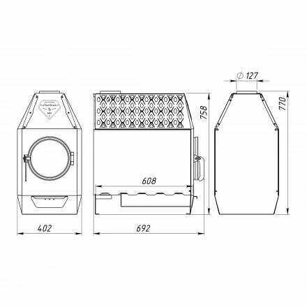 Отопительная печь Stoker TERMO 300-C, стекло (Ермак) до 300 м3