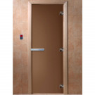 Дверь стеклянная для бани, бронза матовая 2100х800 (DoorWood)