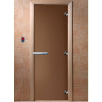 Дверь стеклянная для бани, бронза матовая 2100х900 (DoorWood)