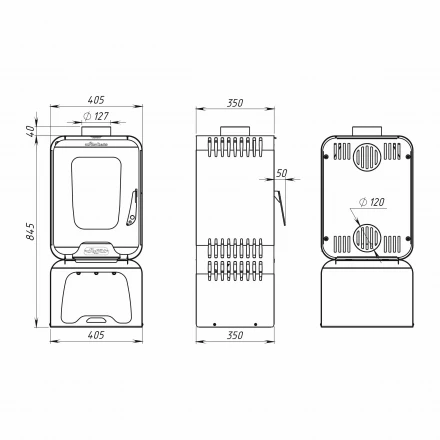 Печь-камин Stoker Soffit 7-T, на дровнике (Ермак) до 120 м3