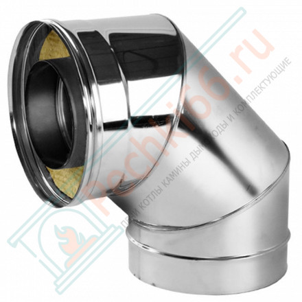 Отвод 90° V50R с изол (AISI-321/0,8-AISI-304/0,5) d-160/260 (Вулкан-Cerablanket)