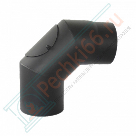 Отвод 90° с ревизией, черный d-150 (КПД)
