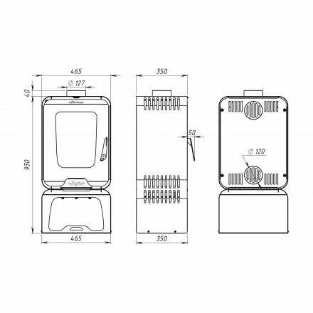 Печь-камин Stoker Soffit 9-T, на дровнике (Ермак) до 150 м3