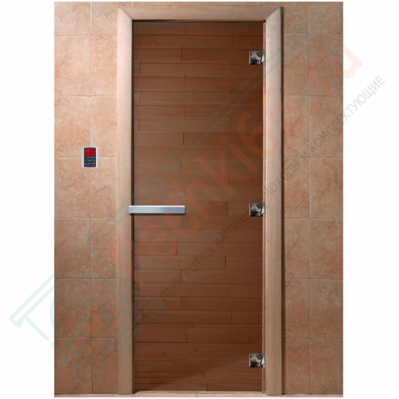 Дверь стеклянная для бани, бронза прозрачная, 1800х700 (DoorWood) в Ижевске