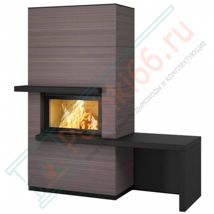 Печь-камин i31T песчаник, скамья и полки - черный гранит (Contura)