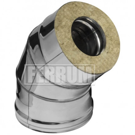 Сэндвич колено 45° (НЕРЖ-430/0,5-ОЦИНК/0,5) d-120/200 (Ferrum GS-Z)