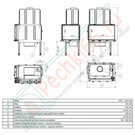 Каминная топка Boston левая (ABX)