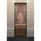 Стеклянная дверь DoorWood «Хамам бронза» в бронзовом профиле 1900х800 (по коробке)