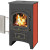 Печь-камин ПК-01-205, с плитой, Т/О, красный (Везувий)