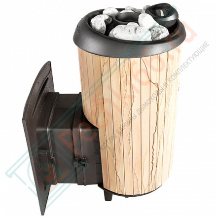 Банная печь Атмосфера XL, ламели "Окаменевшее дерево" наборные (ProMetall)