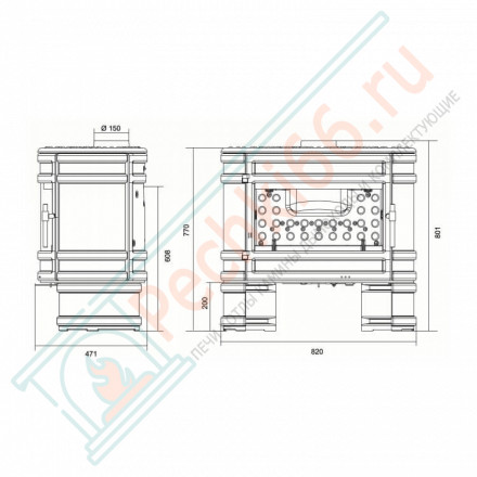 Печь-камин ANGOR (INVICTA)