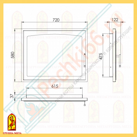 Дверка для камина ДК-720 1А (Мета)