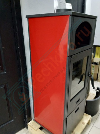 Чугунная печь-камин Laguna, красная (Plamen)