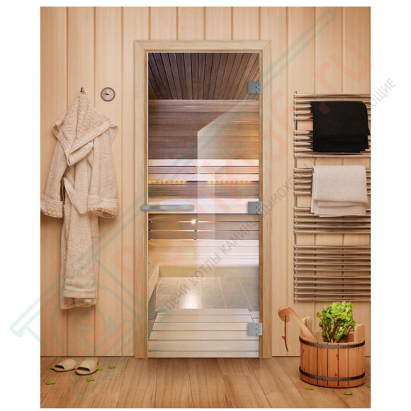 Дверь для бани и сауны Эталон, прозрачная 10мм, 190х70 см (по коробке) (DoorWood) в Ижевске