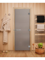 Дверь для бани и сауны Эталон, сатин, 200х80 см (по коробке) (DoorWood)