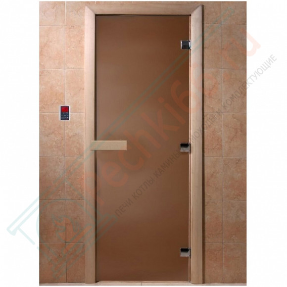 Дверь стеклянная для бани "Теплая ночь" бронза матовая 2000х800 (DoorWood) в Ижевске