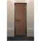 Дверь для хамама в бронзовом профиле, бронза матовая 190x80 (DoorWood)