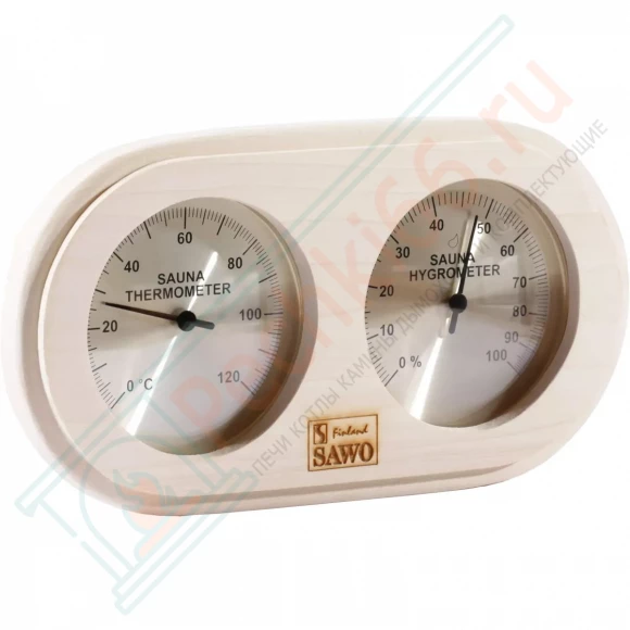 Термогигрометр овальный 222-THА, осина (Sawo)