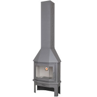 Печь-камин Мюнхен пристенно-угловой Графит (ЭкоКамин) до 240 м3