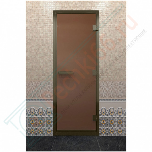 Дверь для хамама в бронзовом профиле, бронза матовая 210x90 (DoorWood) в Ижевске