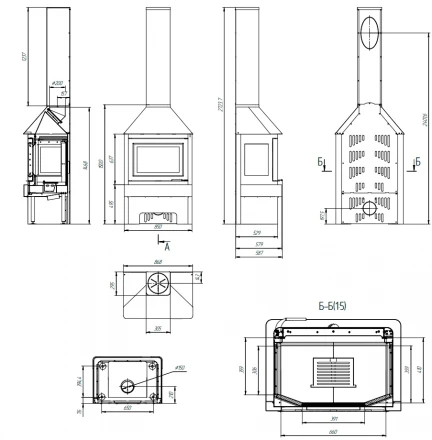 Камин Прага 3 (три) стекла (ЭкоКамин)