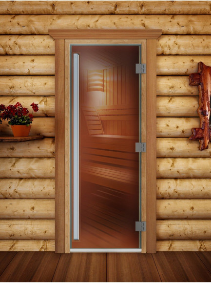 Дверь для бани и сауны Престиж бронза, 170х70 см по коробке (DoorWood) в Ижевске