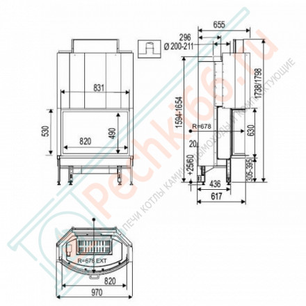 Каминная топка Diademe 511 B Pack N (Supra) 13 кВт