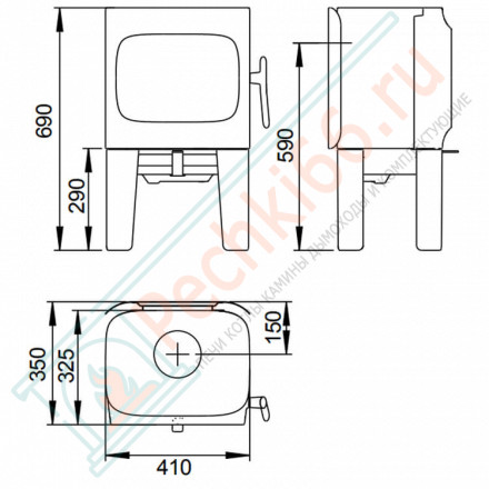 Чугунная печь-камин F 105 R LL WHE (Jotul)