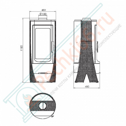 Чугунная печь-камин Nera N (Plamen)