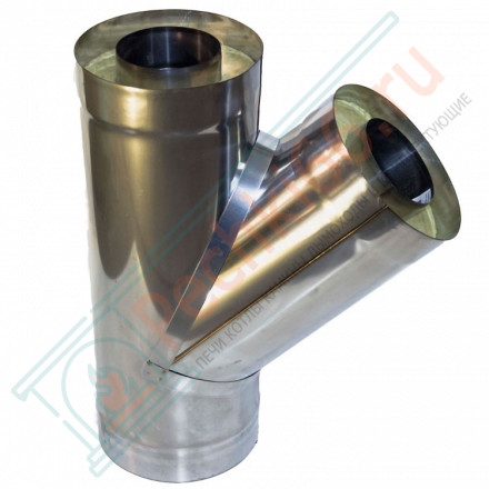 Сэндвич-тройник 135° (НЕРЖ-439/1,0-НЕРЖ-439/0,5) d-130/200 (УМК)