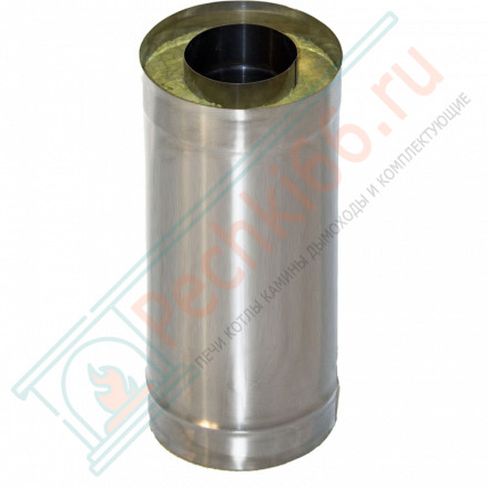 Сэндвич труба для дымохода L=0.5 м (НЕРЖ-439/0,5-ОЦИНК/0,5) d-80/160 (УМК)