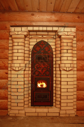 Печь для бани Готика 20 с подогревом предбанника (Тройка) до 24 м3