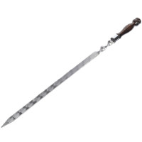 Шампур для люля-кебаб с деревянной ручкой, нерж. ст (450х20х3 мм)