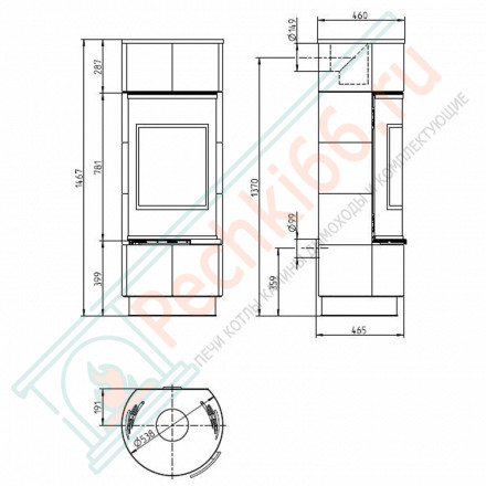 Печь-камин Atika Serpentino, талькохлорит (Thorma)