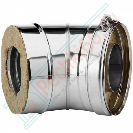 Отвод 15° V50R с изол (AISI-321/0,8-AISI-304/0,5) d-115/215 (Вулкан-Cerablanket)