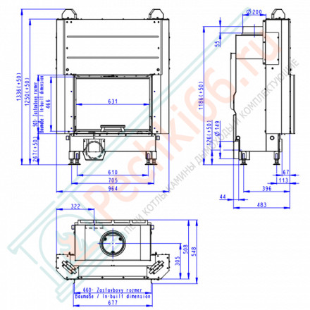 Топка для камина HEAT 3G L 66.50.01 (Romotop)