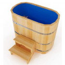 Купель кедровая Премиум овальная с пластиковой вставкой 78х140х120 (НКЗ)